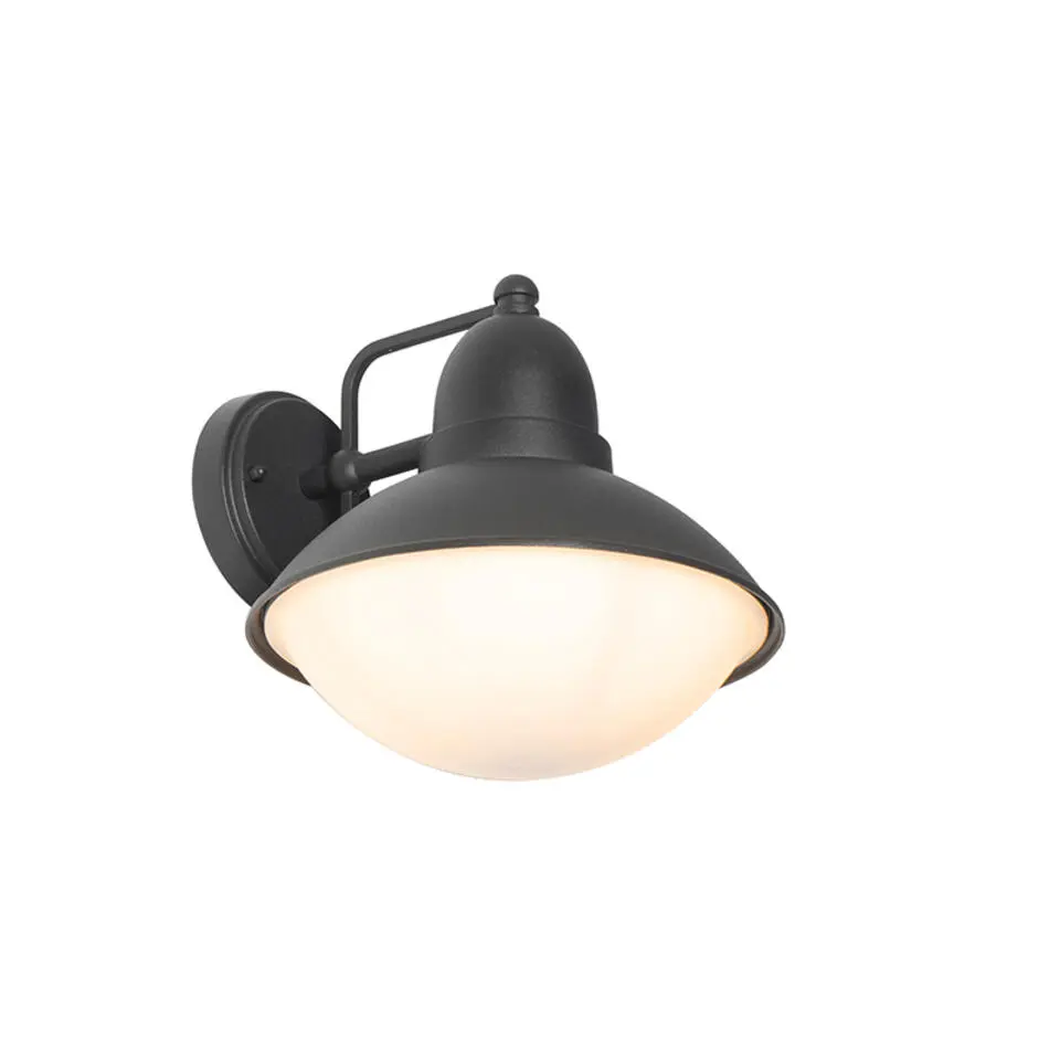 Qazqa wandlampen buiten marcel zwart e27