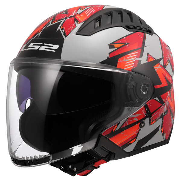 LS2 - Casque OF600 Copter II Kanji Rouge / Gris / Brillant