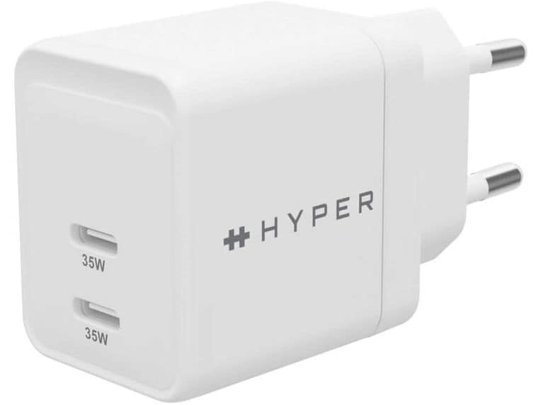HYPER USB-Wandladegerät HyperJuice USB-C GaN 35 W Weiss USB-C GaN Reise-Ladegerät