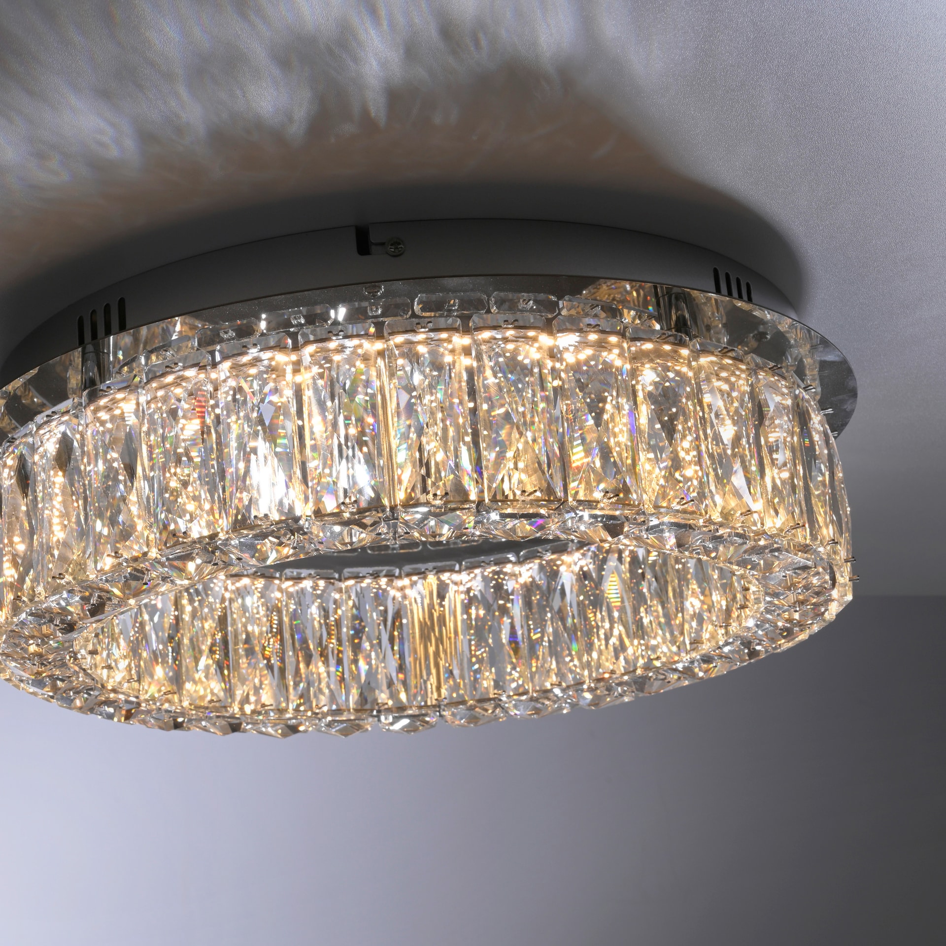 JUST LIGHT LED Deckenlampe KULUNKA 44 cm chromfarbig /Kristall