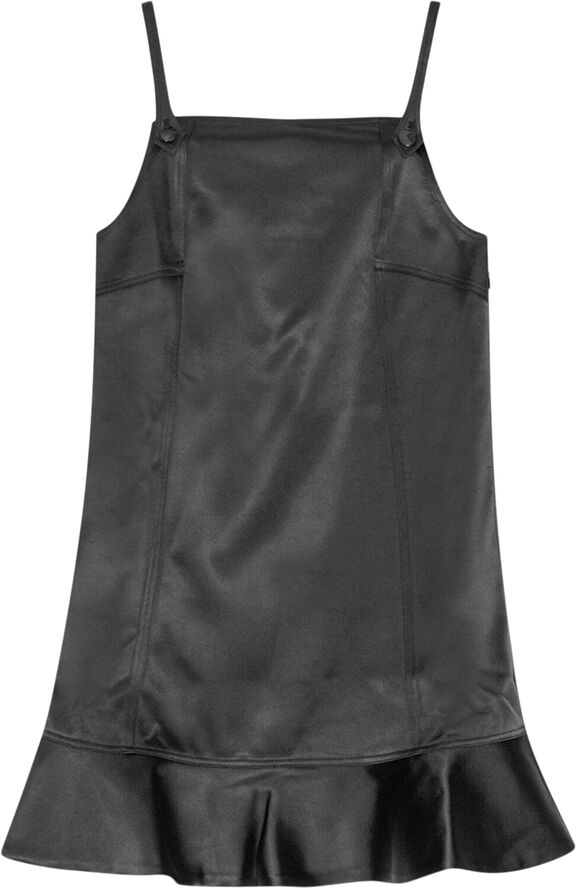 Ganni Duchesse Satin Mini Dress Black