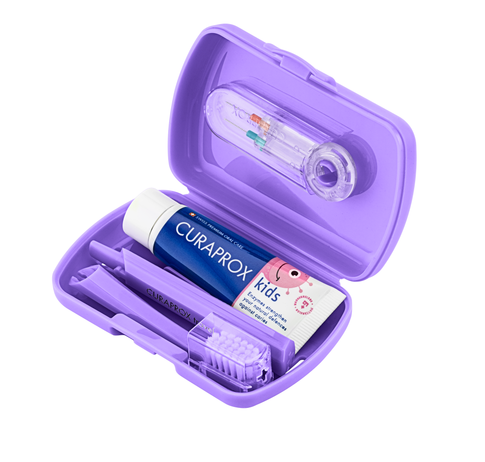 CURAPROX kids Travel Set<br>1 Stück, Box, violett