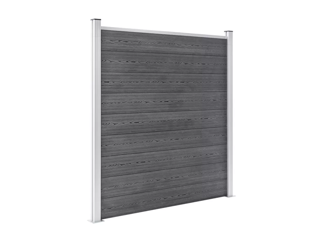 Ensemble de clôture WPC 6 Carré + 1 Incliné 1138x186 Gris
