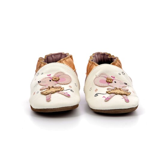 Chaussons Dancing Mouse   Blanc rose Glitter        17/18   de               Robeez