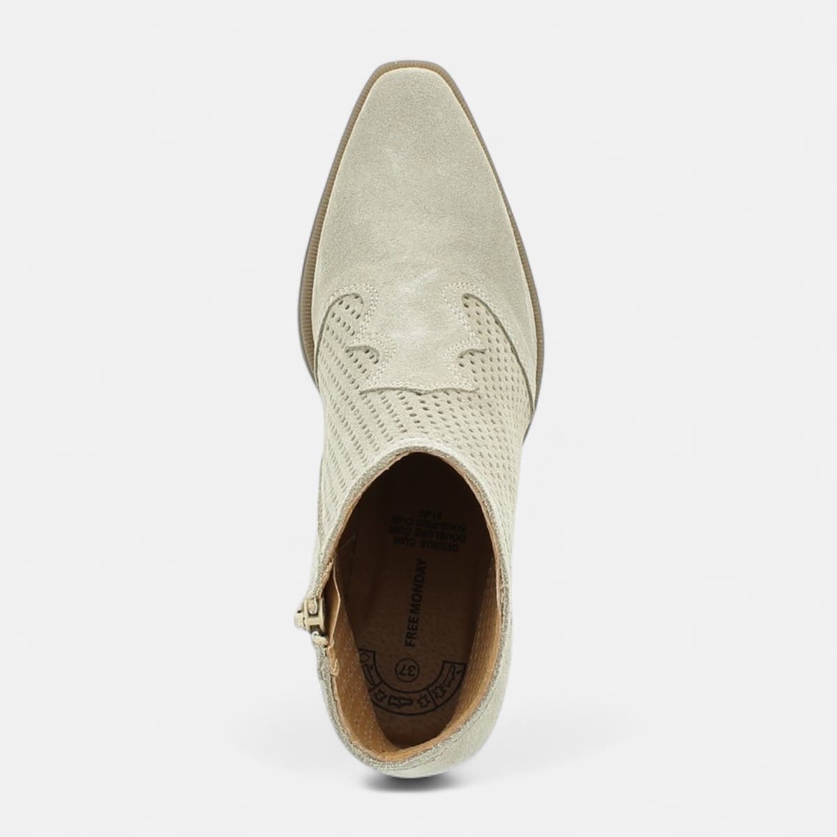 Santiags à talon Femme en cuir beige