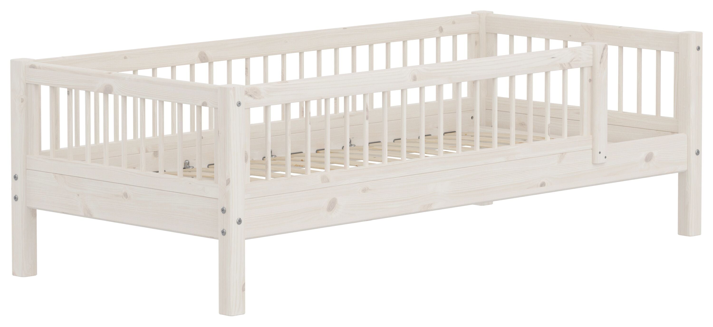 Flexa CLASSIC Einzelbett - White Wash / B: 100.0 cm x T: 210.0 cm x H: 67.0 cm