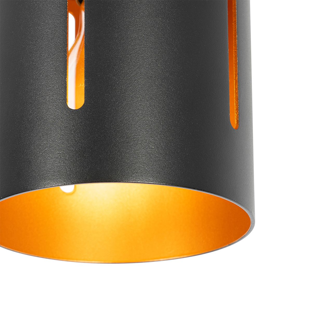 Design plafondlamp zwart met gouden binnenkant - Yana