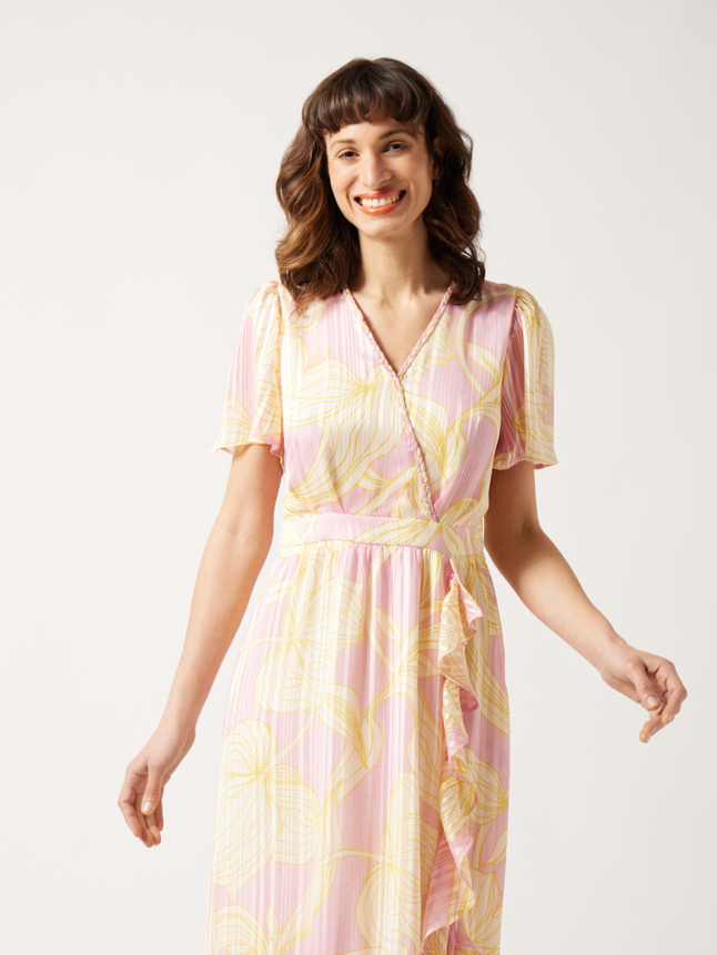 Robe longue avec détails tressés