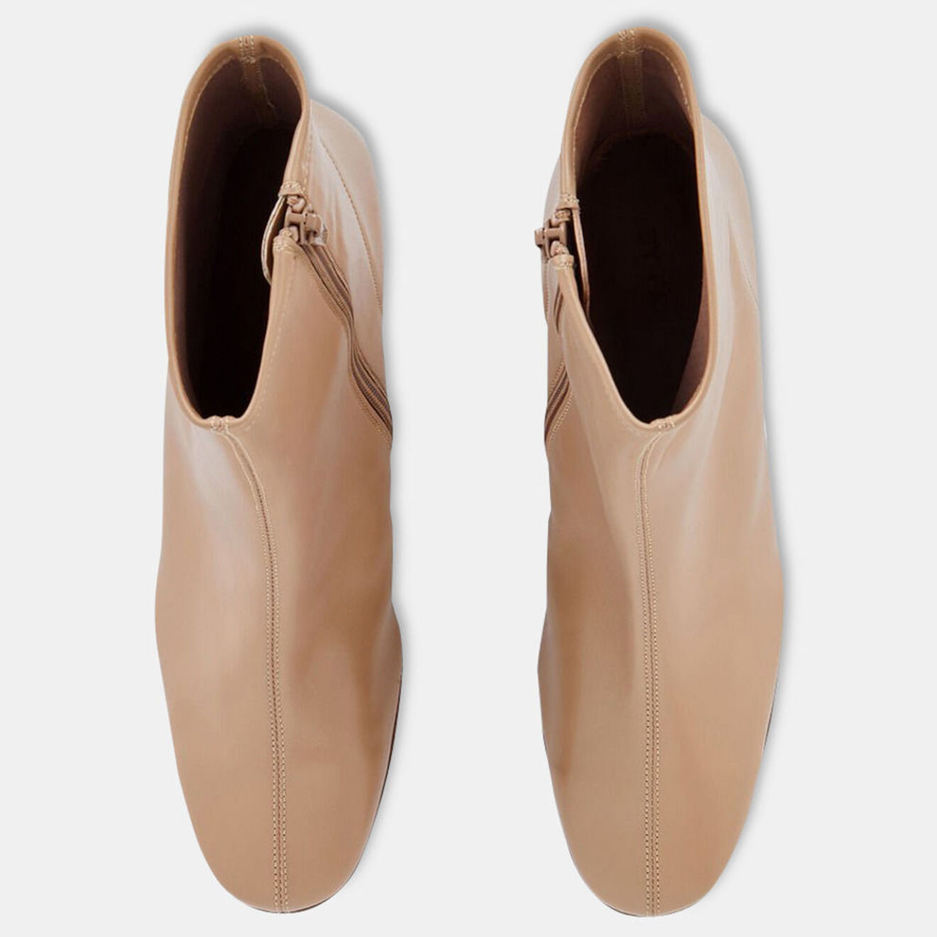By Far Bottines en Cuir Didi beiges - Talon 6 cm