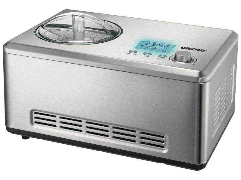 Unold Glacemaschine Nobile 2 l, Silber Eismaschine für 2 Liter Eiscreme
