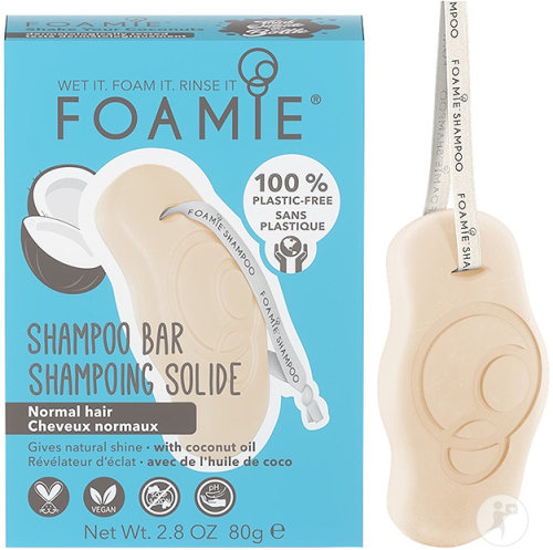 Foamie Shake Your Coconuts Shampoing Solide Végan Avec Huile De Coco Cheveux Normaux 80g