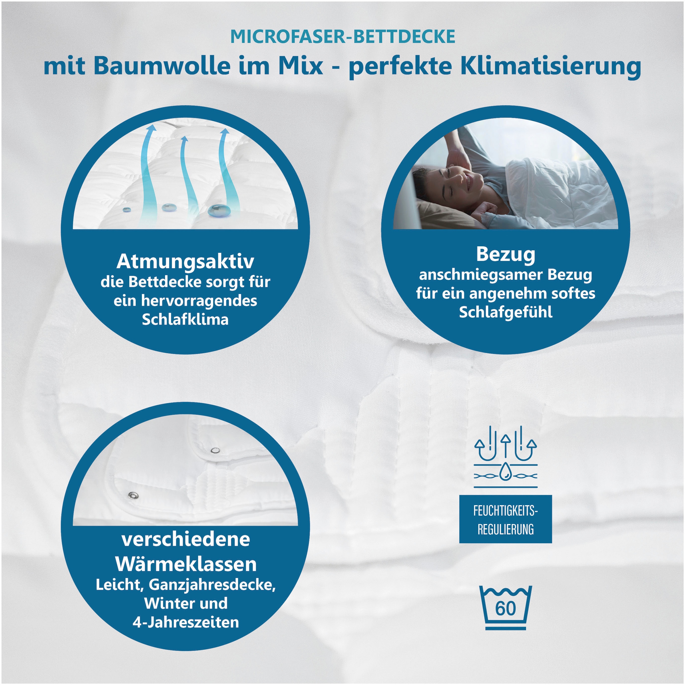 Beco Microfaserbettdecke »Medibett Cotton Soft, Bettdecken für Sommer und Winter, Decke« leicht Füllung Polyester 1 Stk. tlg. Bettdecke 135x200 cm, allergiker geeignet (Hausstauballerker)