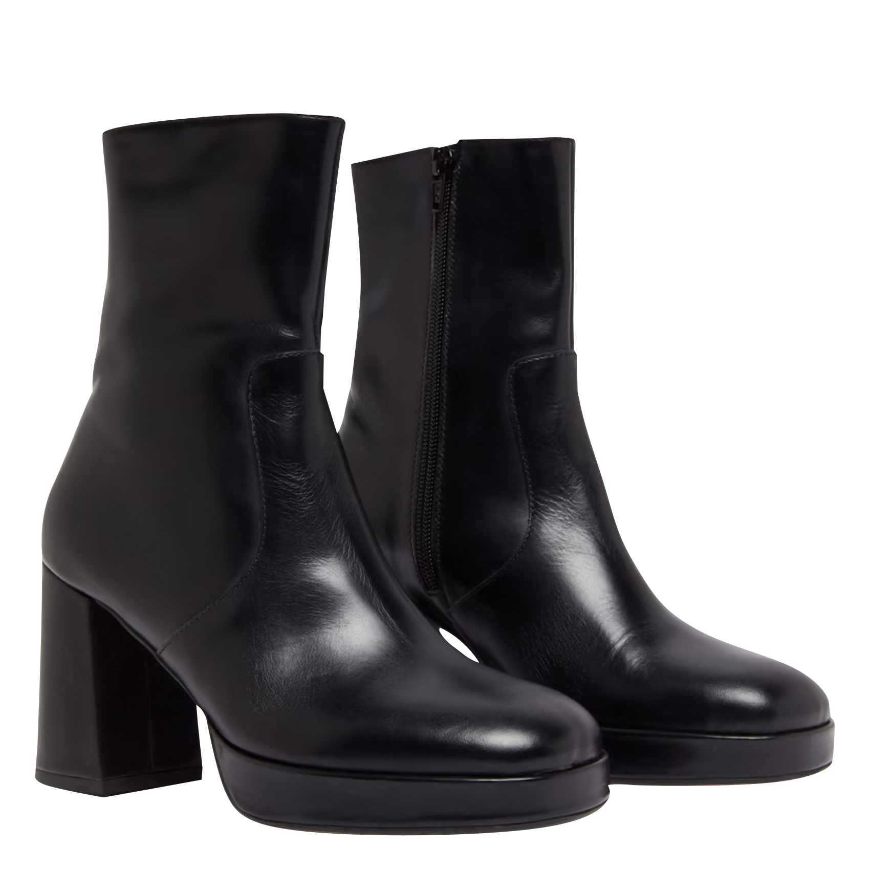 VESNA - Bottines à talons en cuir | Noir