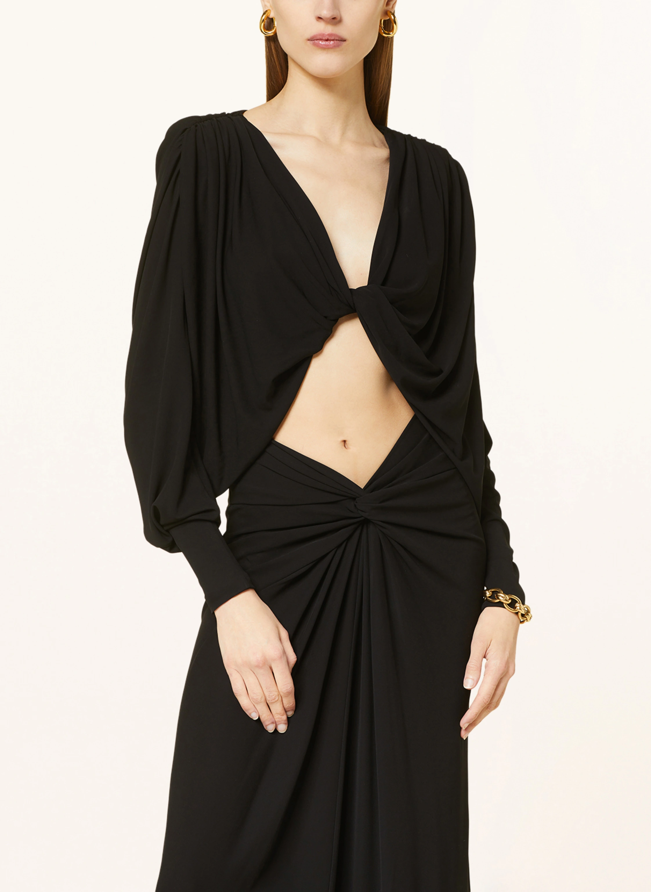 SAINT LAURENT Kleid in Wickeloptik mit Cut-out
