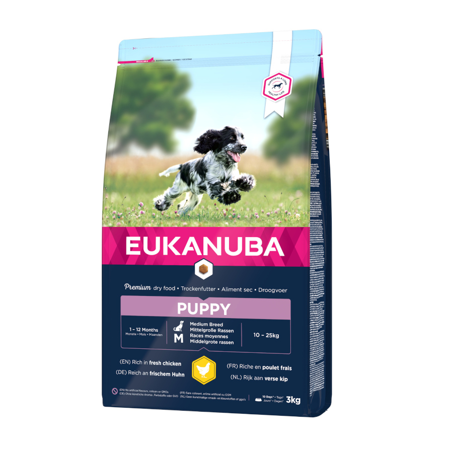 Ração Eukanuba para Filhotes de Porte Médio com Frango