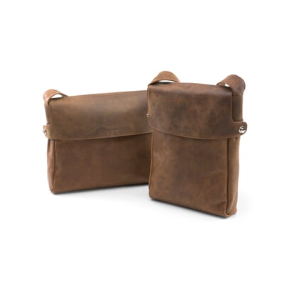Ledertasche Messenger, Hochformat, Naturbraun