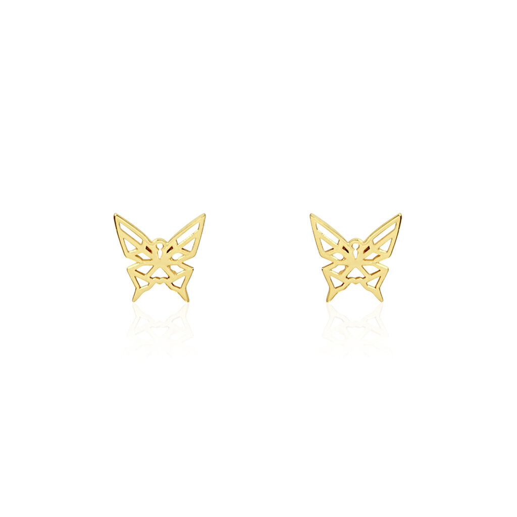 Boucles D'oreilles Puces Bartholomee Papillon Or Jaune