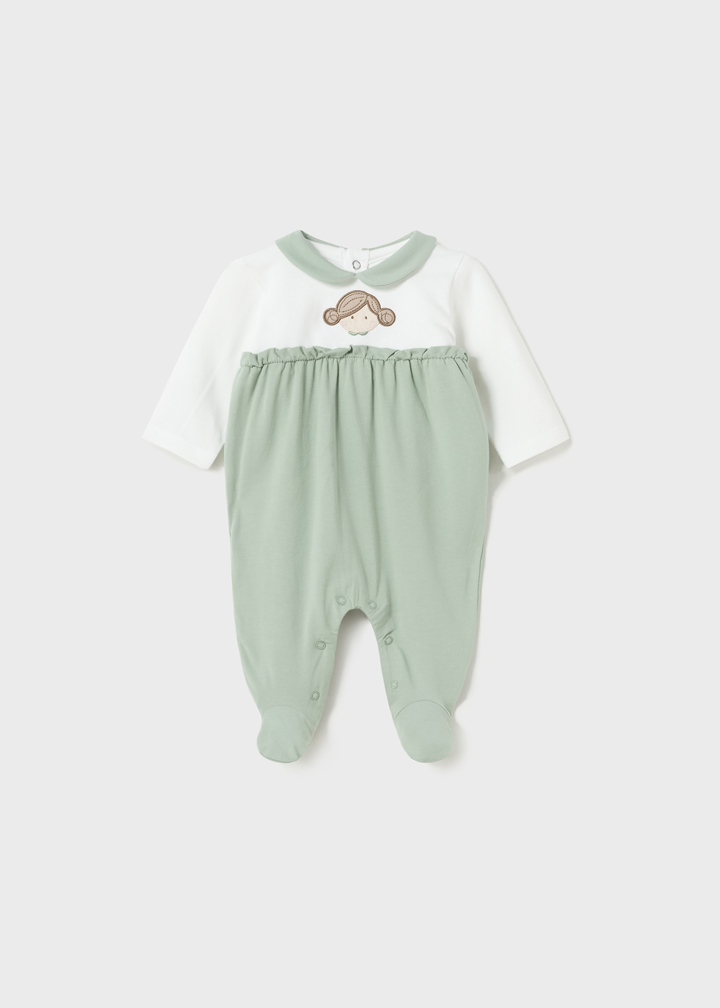 Conjunto de 2 pijamas com gola de algodão sustentável para recém-nascido