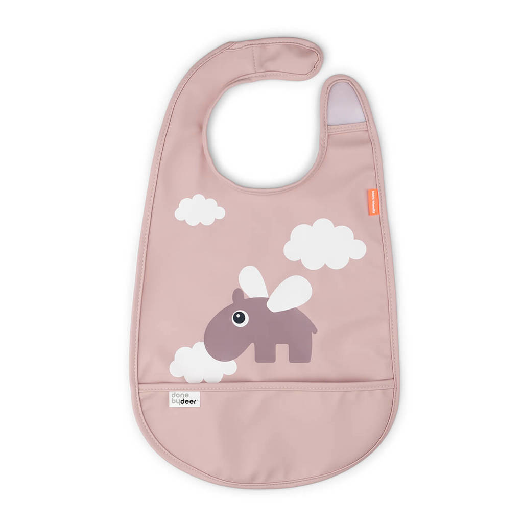 Bib w/velcro Happy clouds Powder