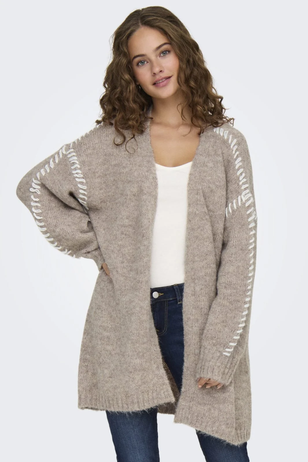 JDY Jdyzoey Life L/S Stitch Cardigan Knt 4721398 chateau gray w birch stitch