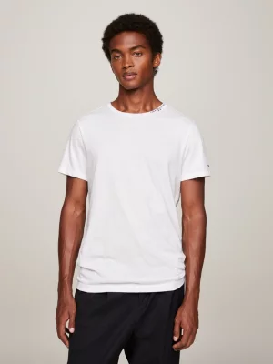 Camiseta Slim Fit com Gola e Logo
