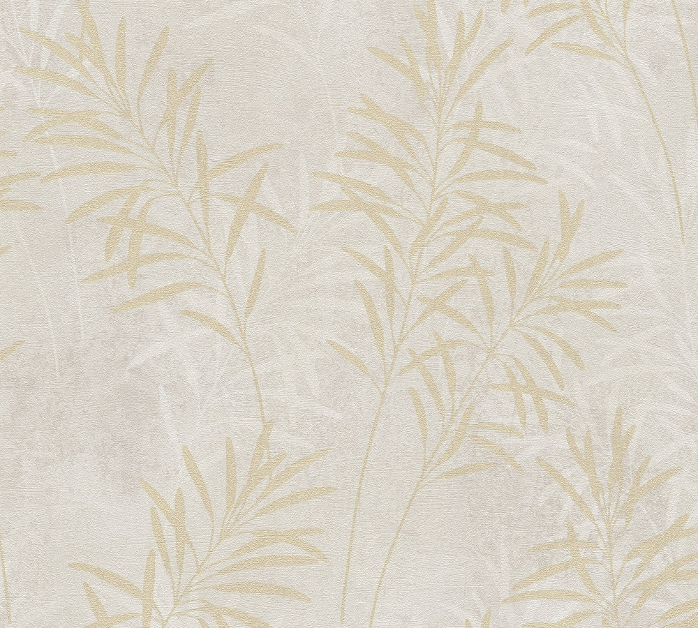 A.S. Creation Vliestapete - creme-grau - Floral - 10 Meter