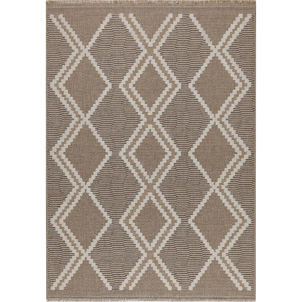 Tapis intérieur extérieur aspect jute marron tulum 9048 170 x 120 cm