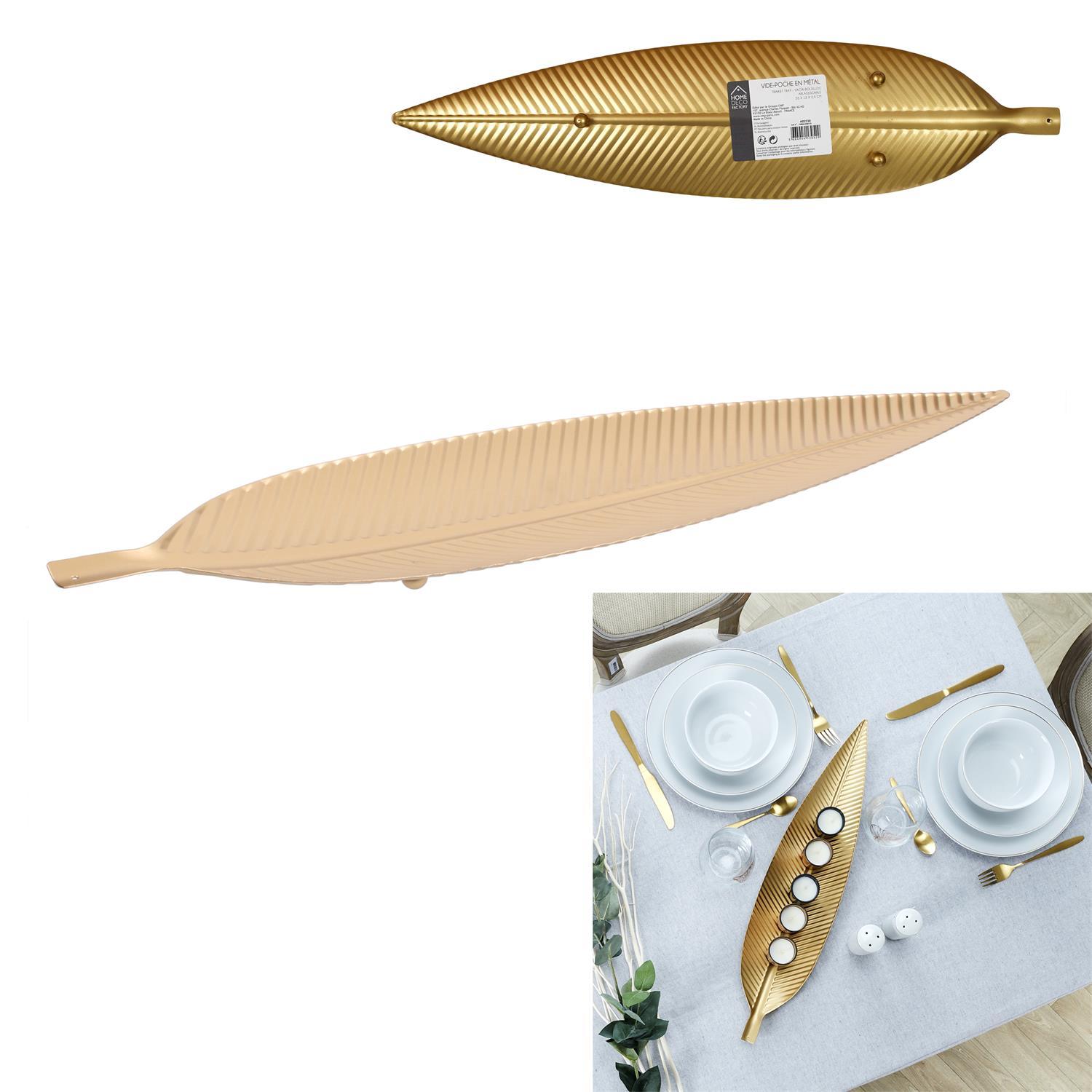 VIDE POCHE METAL FEUILLE DORE