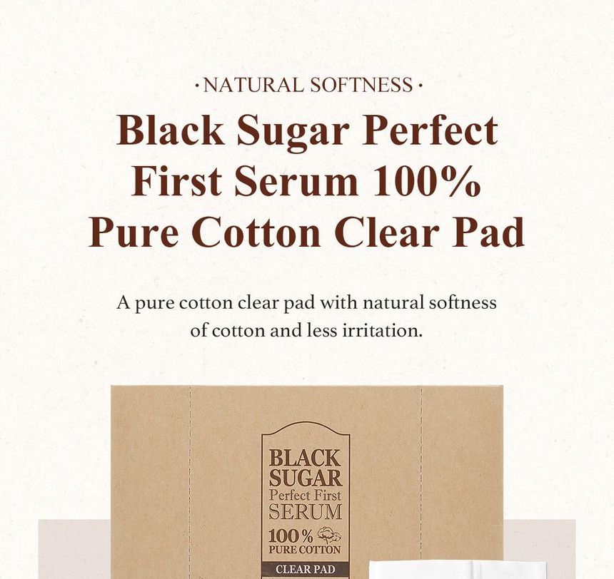 SKINFOOD - Black Sugar Perfect First Serum Pure Cotton Clear Pad
