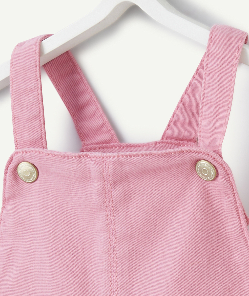 ROBE SALOPETTE BÉBÉ FILLE EN FIBRES RECYCLÉES ROSE