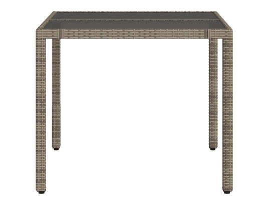 VIDAXL - Table de jardin dessus en verre gris 90x90x75 cm résine tres...