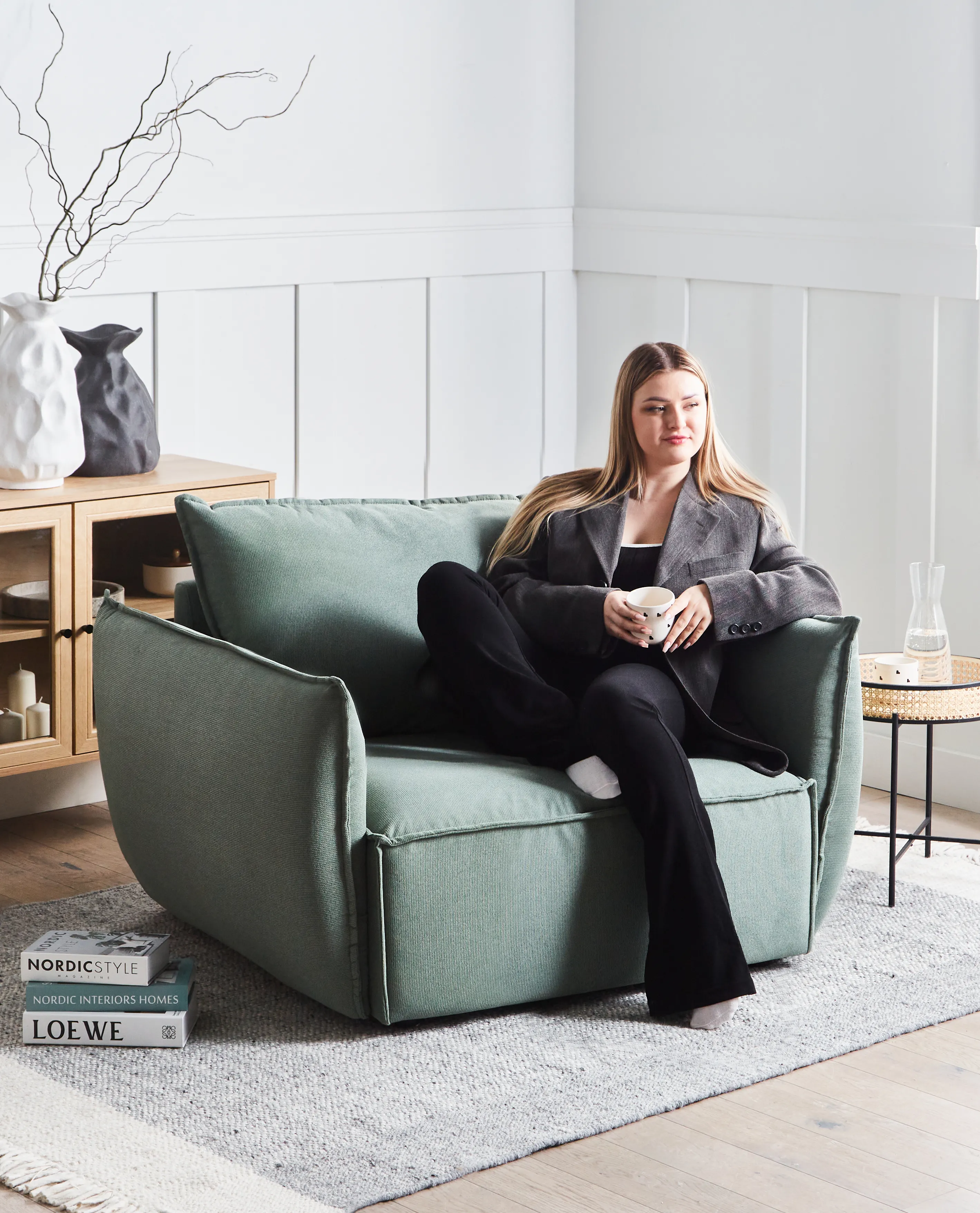 Fauteuil KUNES Stof Lichtgroen
