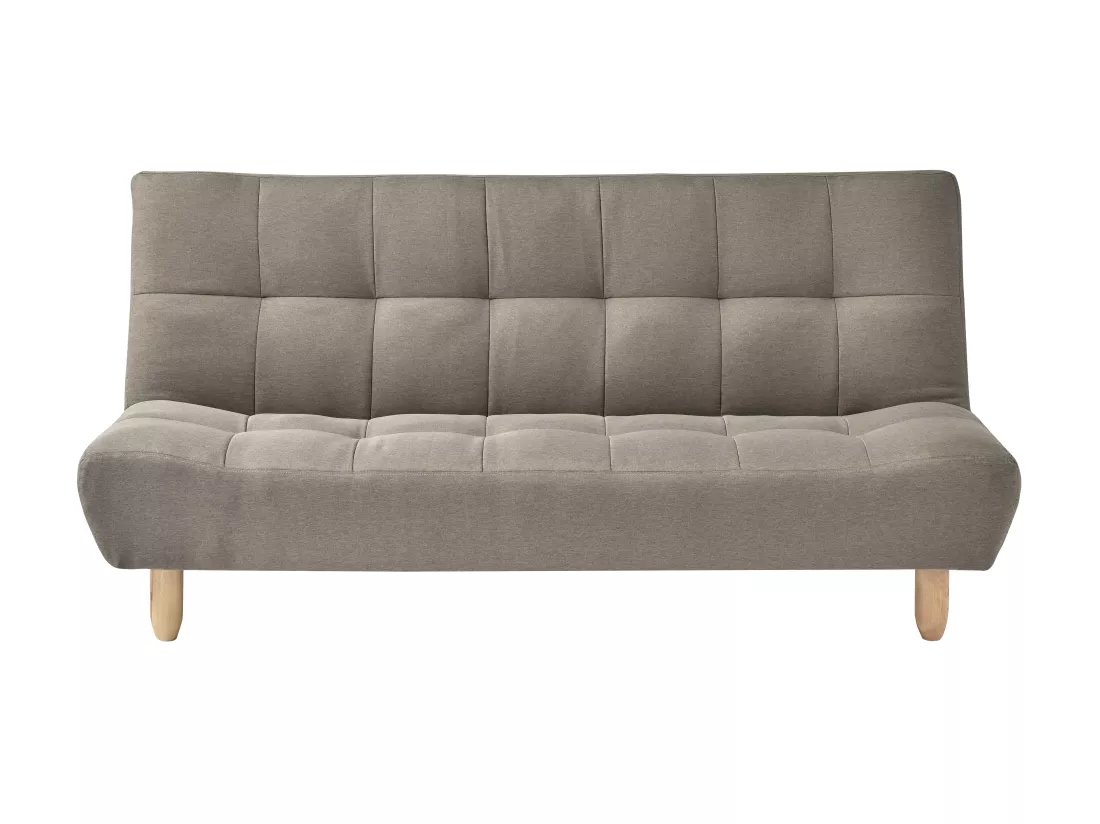 Canapé 3 places convertible clic clac en tissu taupe ESTEBAN
