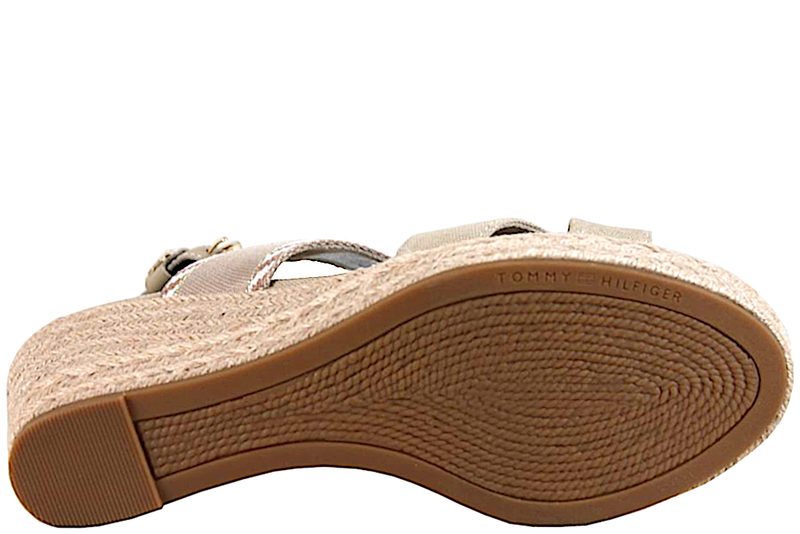 TOMMY HILFIGER SEASONAL WEBBING SANDAL I BEIGE TEKSTIL