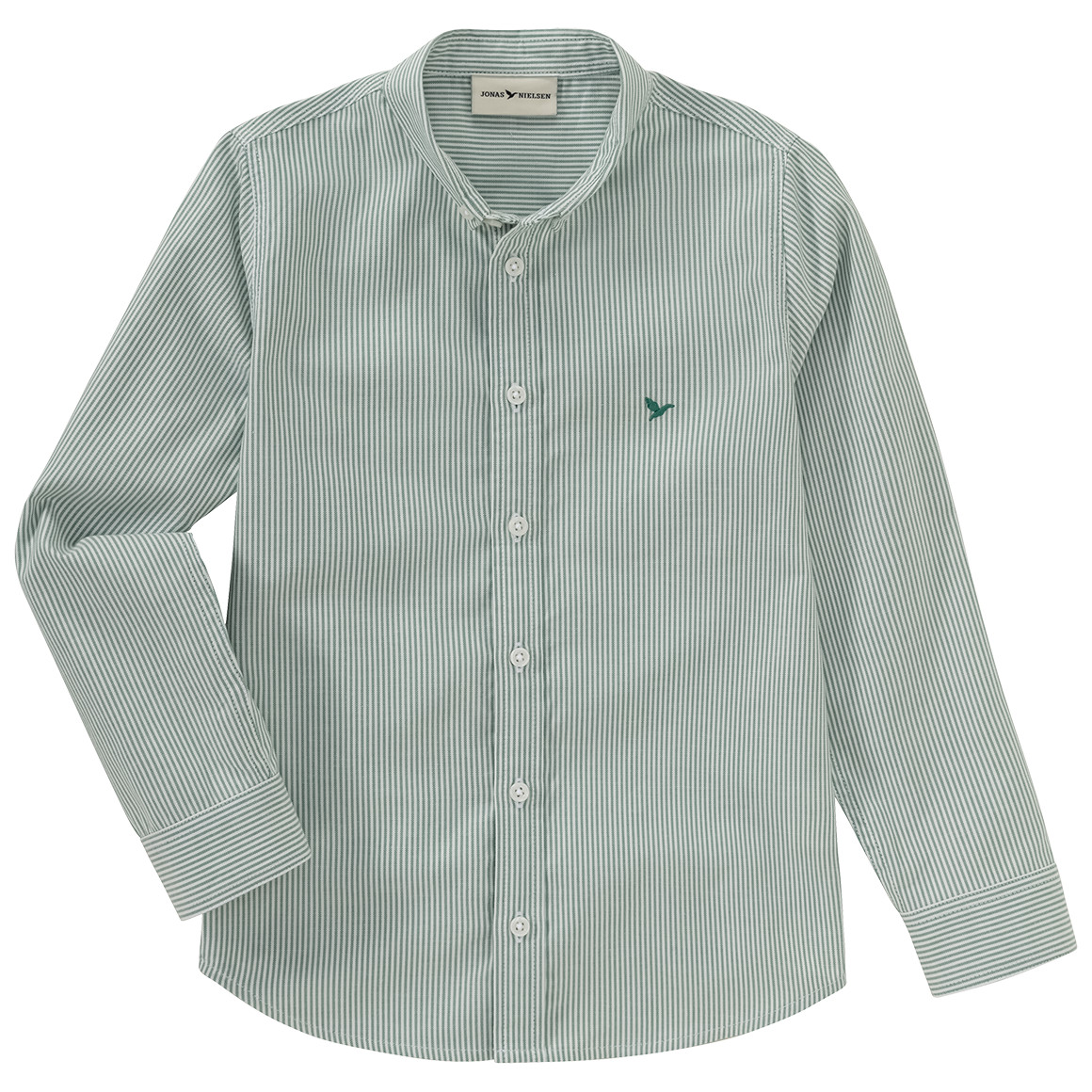 Jonas Nielsen Jungen Hemd mit Button-down-Kragen grün / weiss