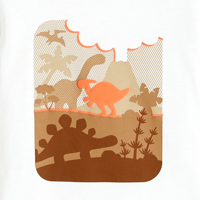 T-shirt dinosaures marron bébé garçon Marron