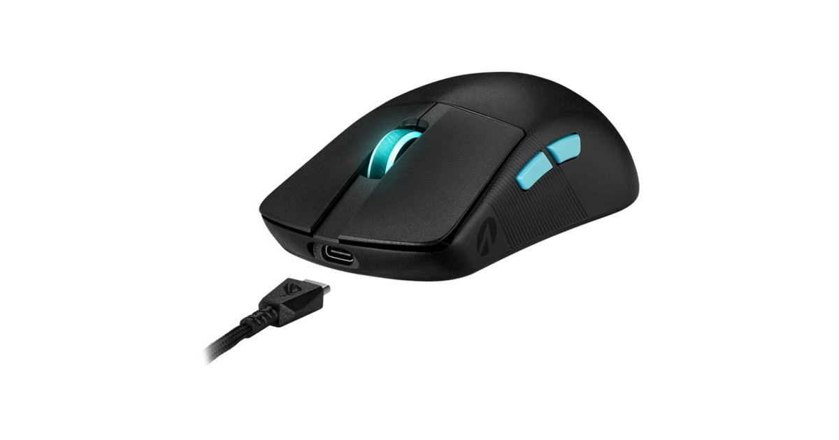 ASUSROG Harpe Ace Aim Lab Edition gaming muis  (Zwart, 100 - 36.000 dpi, USB 2.0, 2,4 GHz, Bluetooth, RGB leds)