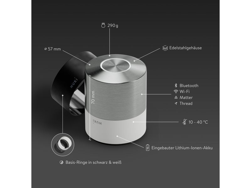 NUKI Home Set Pro (5th Gen) EU-Zylinder Weiss Der smarte Schlüssel für Sicherheit und Komfort