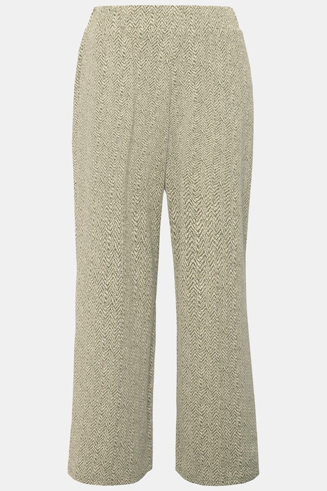 Hose, Wide Legs, Fischgrat, Elastikbund