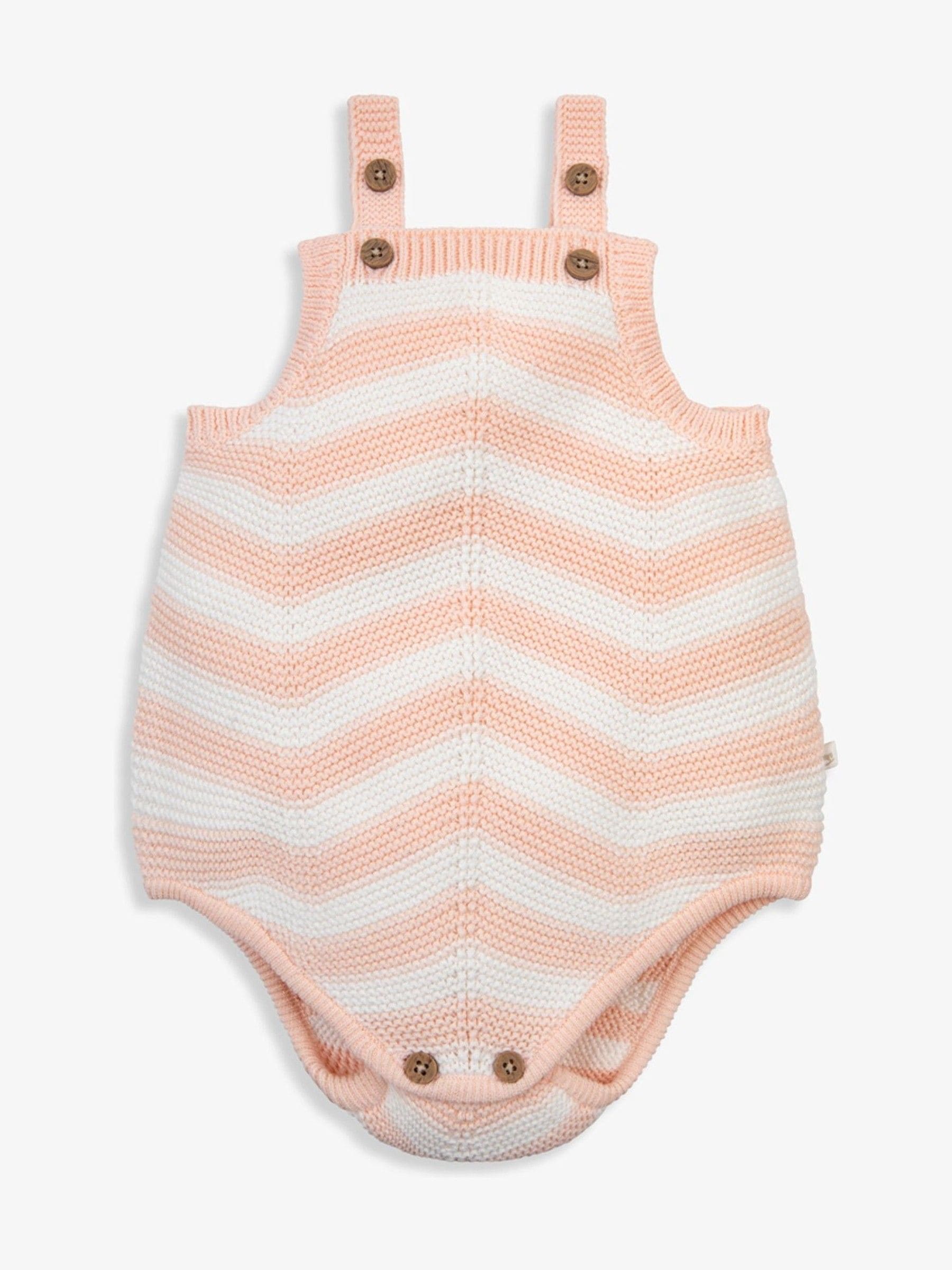 Roze - The Little Tailor Baby Chevron Design Knitted 100% Cotton Romper