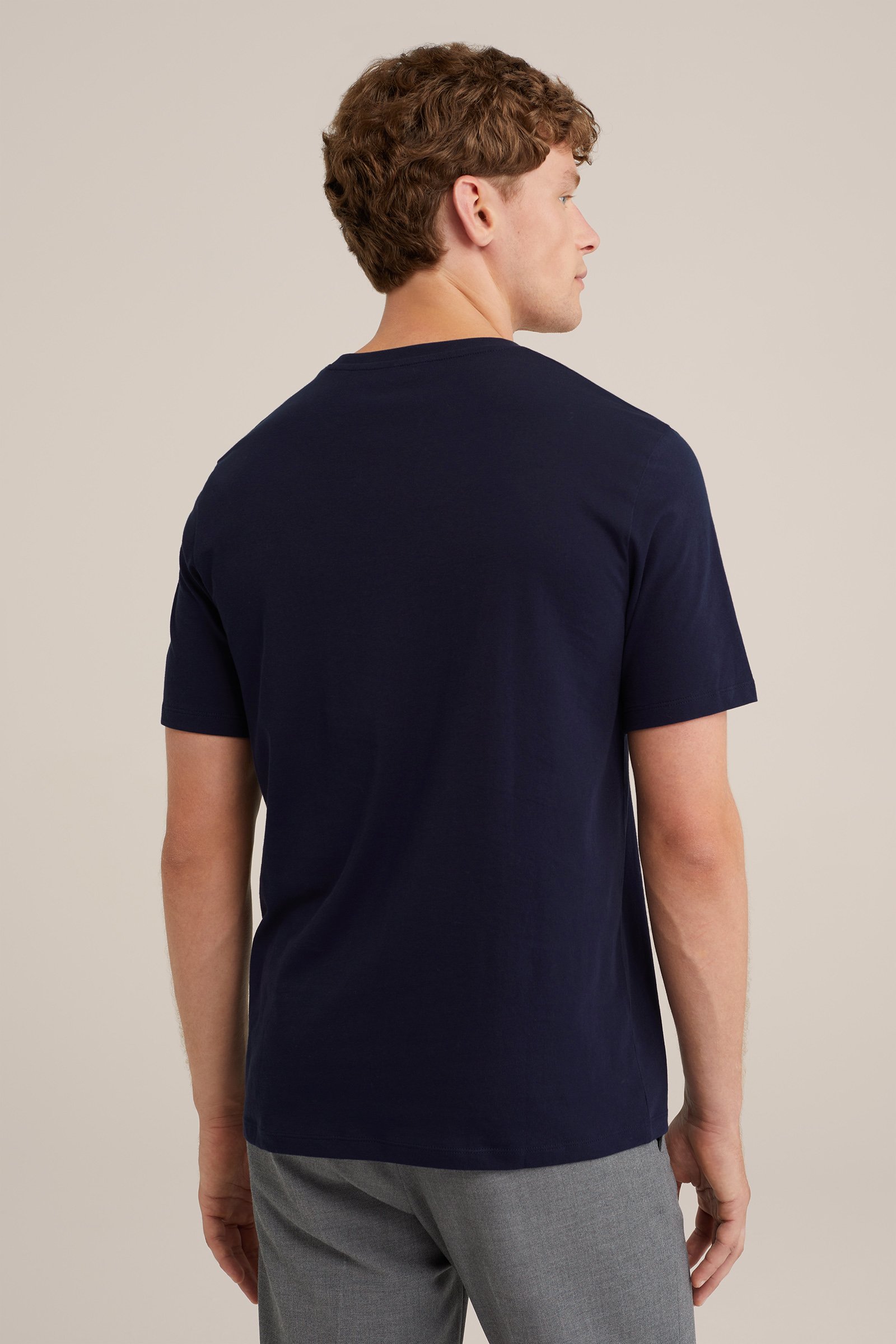 T-shirt met opdruk WE Fashion Marineblauw