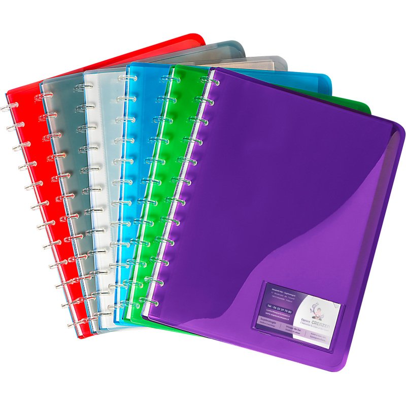 Protège-documents Viquel Géode polypropylène translucide A4 30 pochettes - 60 vues couleurs assorties