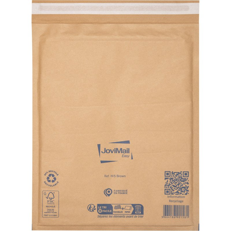 Pochette matelassée bulles d'air Jovimail Easy kraft brun - carton de 100