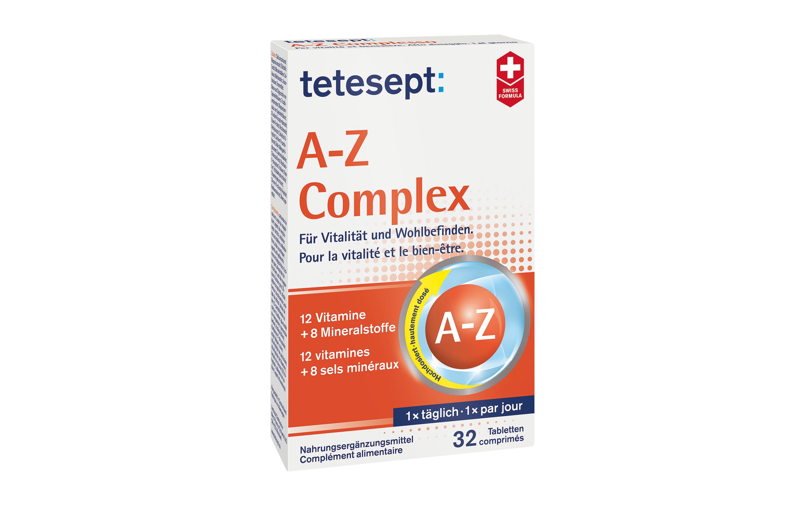 A-Z Komplex 32 TablettenNahrungsergänzungsmittel mit Vitaminen und Mineralstoffen für optimale Versorgung