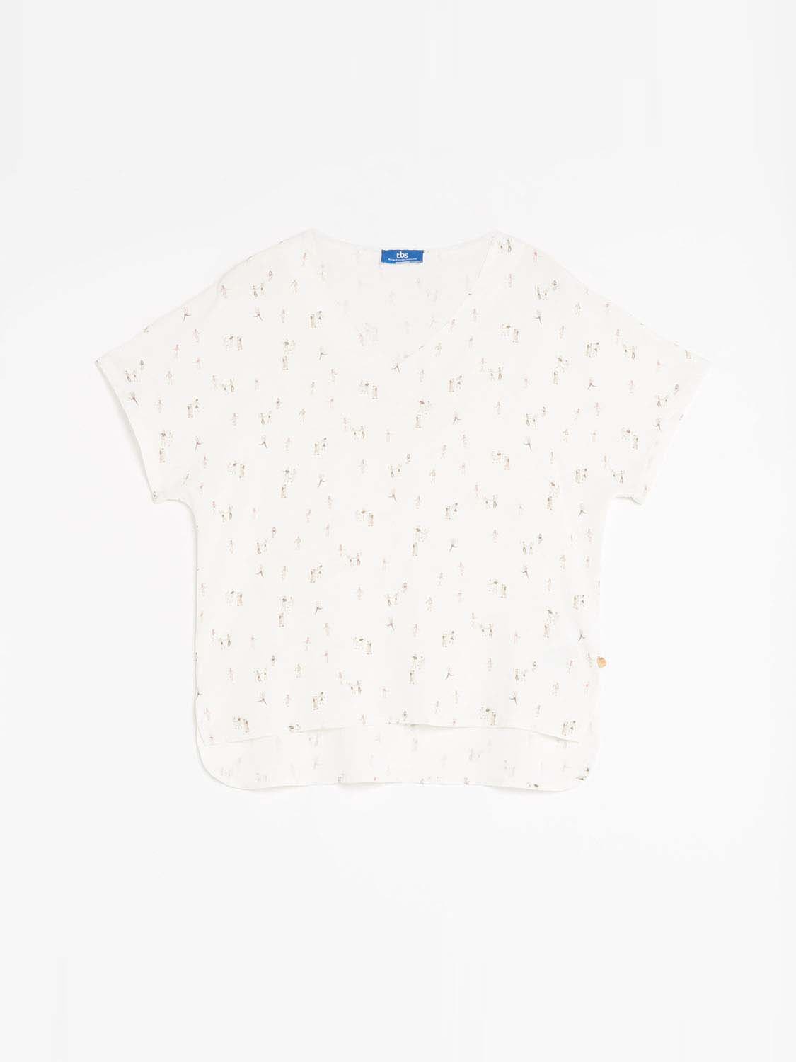 Blouse Femme Motif Minimaliste Blanc