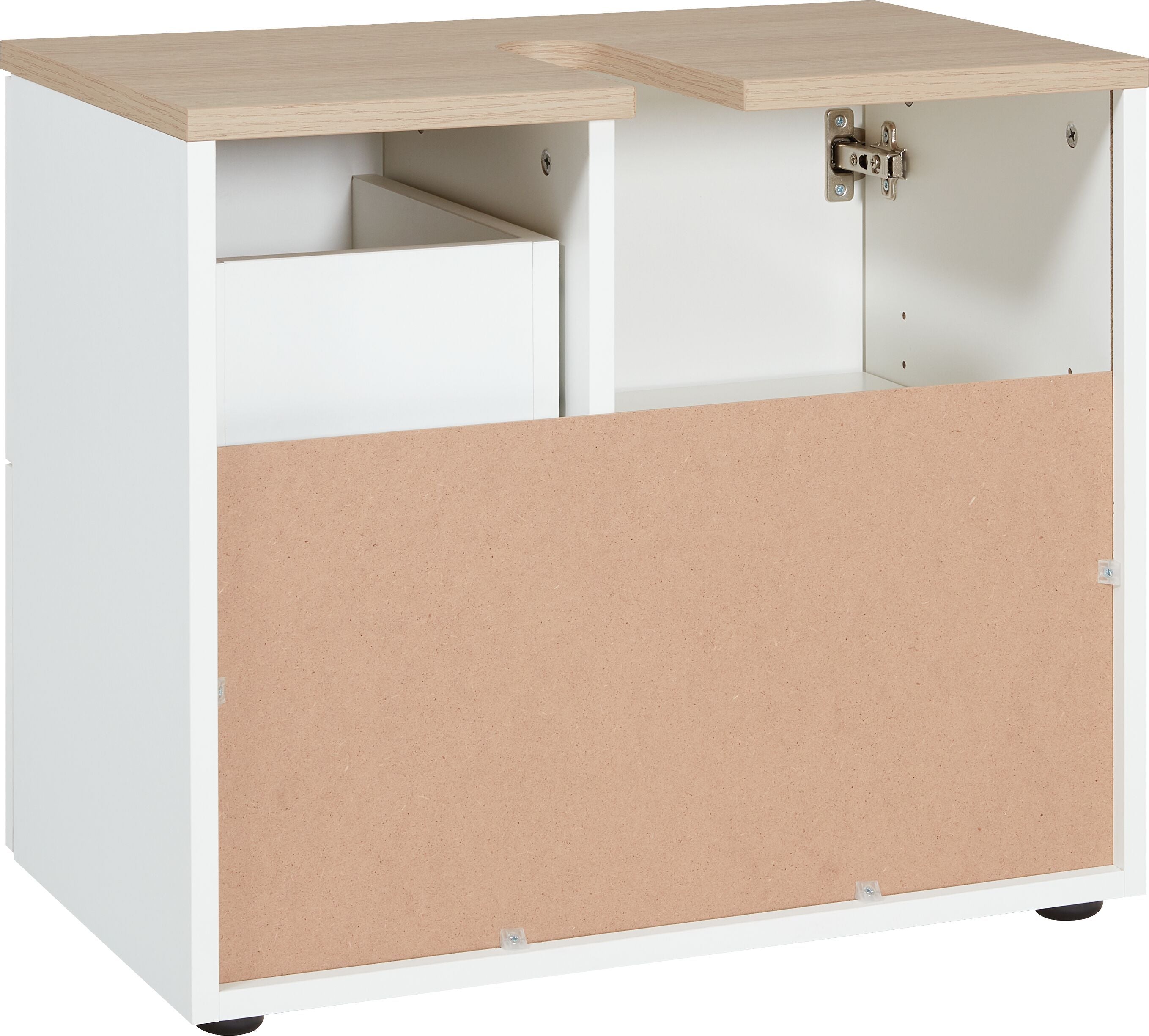 CORTES II Lavaboy - Weiss / Eiche / B: 60.0 cm x T: 37.0 cm x H: 52.0 cm