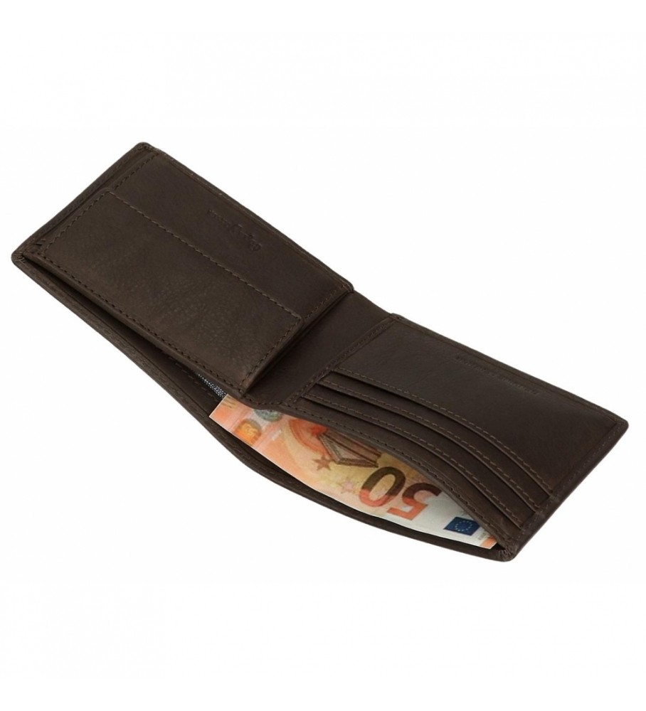 Carteira Pepe Jeans Striking em couro marrom