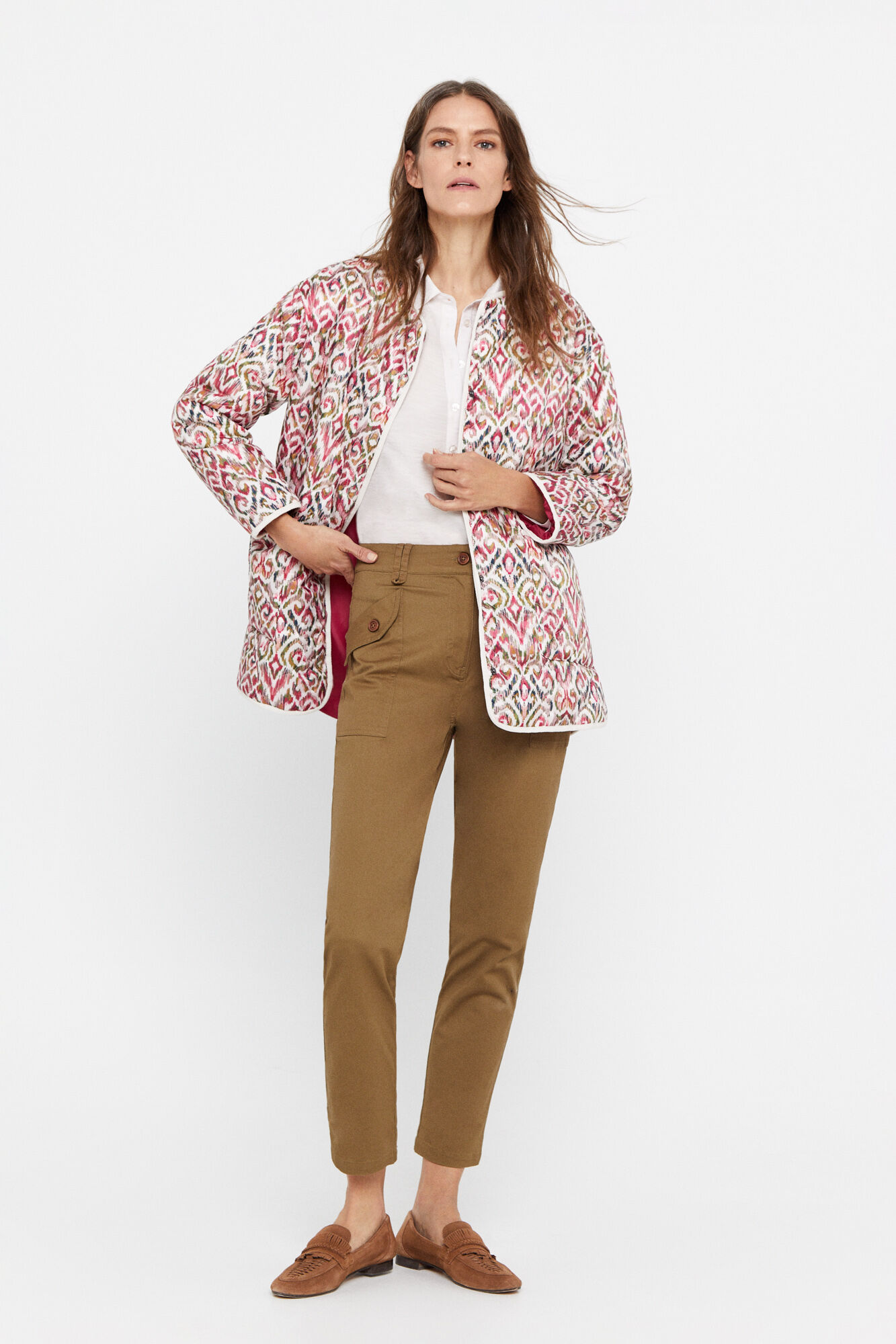 Anoraque acolchoado leve - Multicolorido