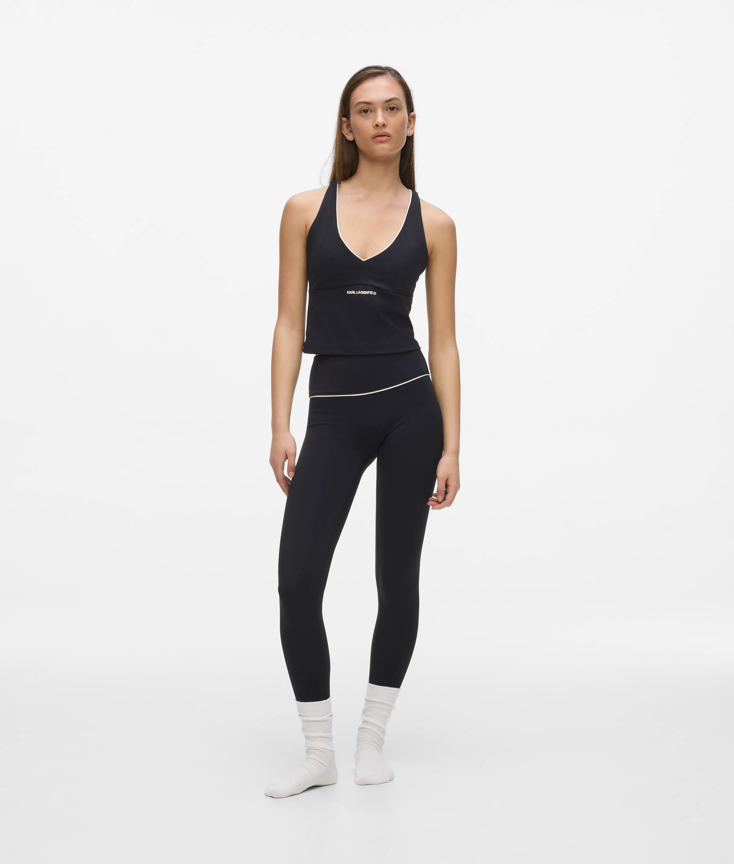 Athleisure tanktop met contrasterende boorden