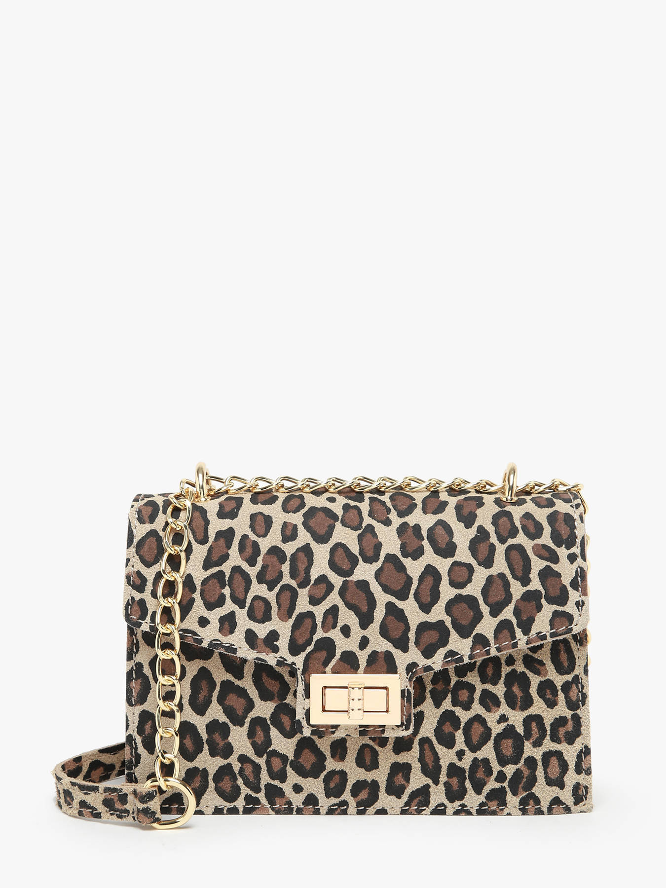 Sac bandoulire Velvet leopardo cuir MILANO